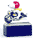 Spardose, Snoopy a. Motorrad, ca. 18x13,5cm, Keramik