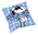 Kissen, Snoopy Joe Cool, ca. 35x35cm, blau/grau karriert, Bezug Baumwolle