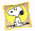 Kissen, Snoopy sitzend, ca. 35x35cm, gelb/beige, Velours