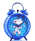 Wecker Snoopy Freude, Batteriebetrieb, blau, Metall, 10cm