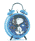 Wecker Snoopy Flieger, Batteriebetrieb, blau, Metall, 10cm