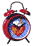Wecker Snoopy auf Herz, Batteriebetrieb, rot, Metall, 10cm