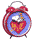 Wecker Snoopy auf Herz, Batteriebetrieb, rot, Metall, 20cm